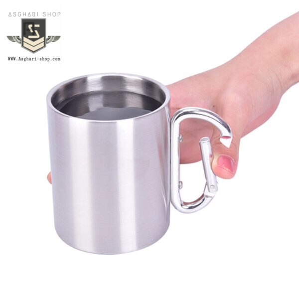 لیوان استیل کاربین دار