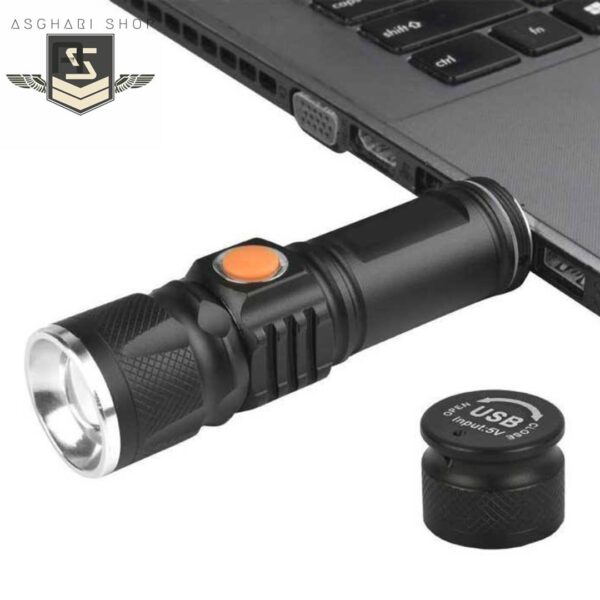 چراغ قوه شارژی مدل USB Charging