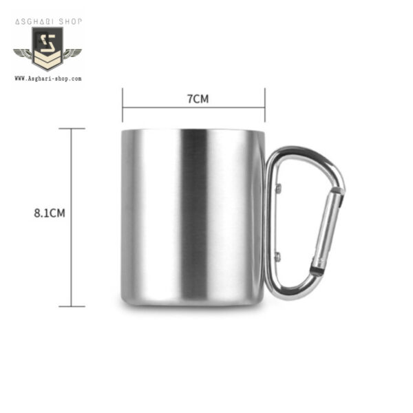 لیوان استیل کاربین دار